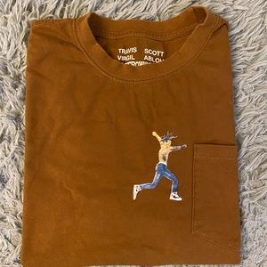 Travis Scott X Virgil Abloh brown t shirt